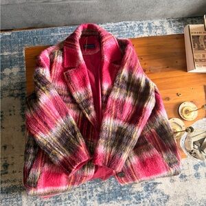 Plaid Women's Jacket in Pink and Brown